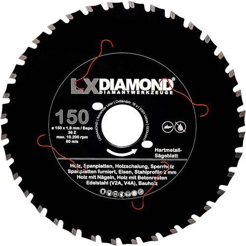 Lxdiamond sägeblatt 150mm - hm,