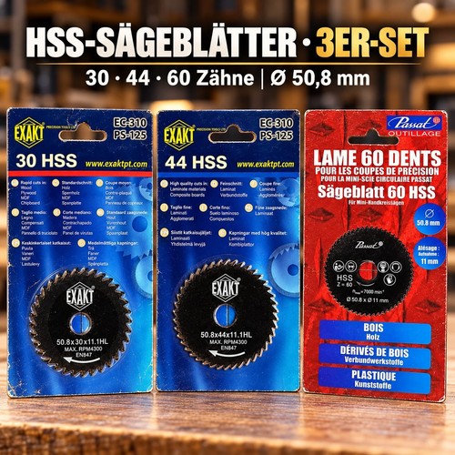 3er set hss sägeblätter - hss-sägeblätter, Ø